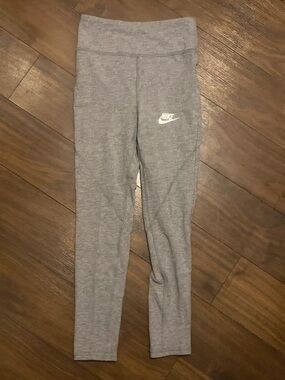 Nike Gray Girls' Logo Leggings